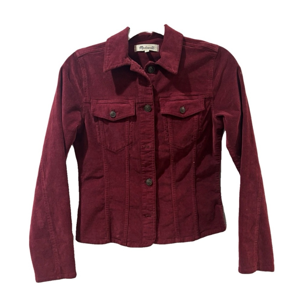 Madewell Burgundy Corduroy Jean Jacket